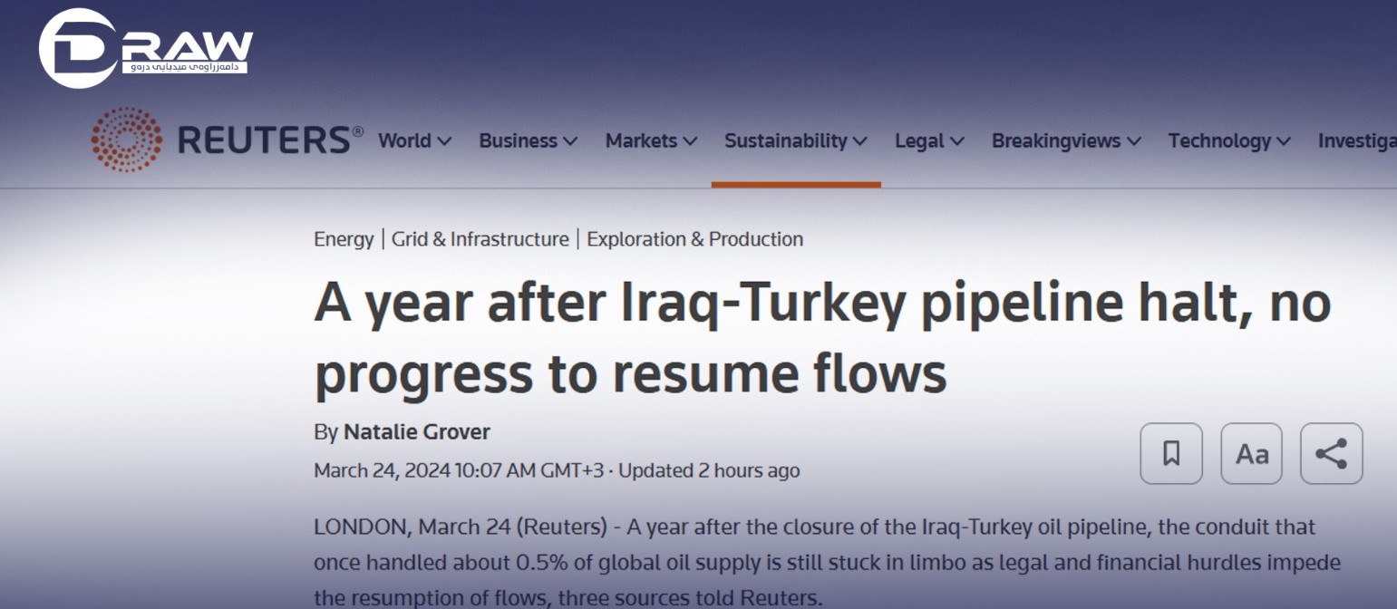 Draw Media- A year after Iraq-Turkey pipeline halt, no progress to resume flows