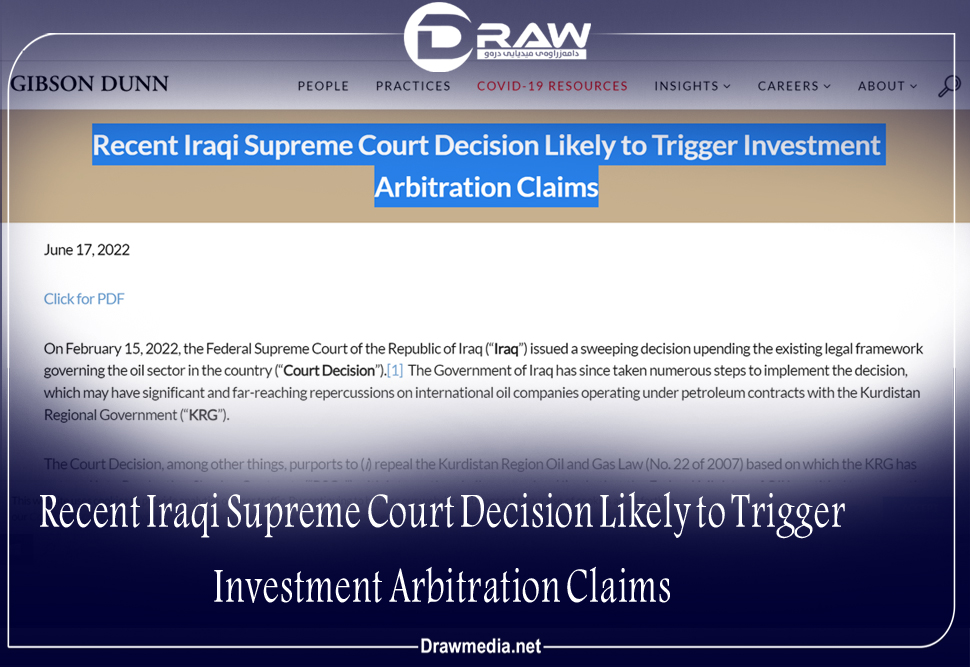 DrawMedia.net / Recent Iraqi Supreme Court Decision Likely to Trigger Investment Arbitration Claims