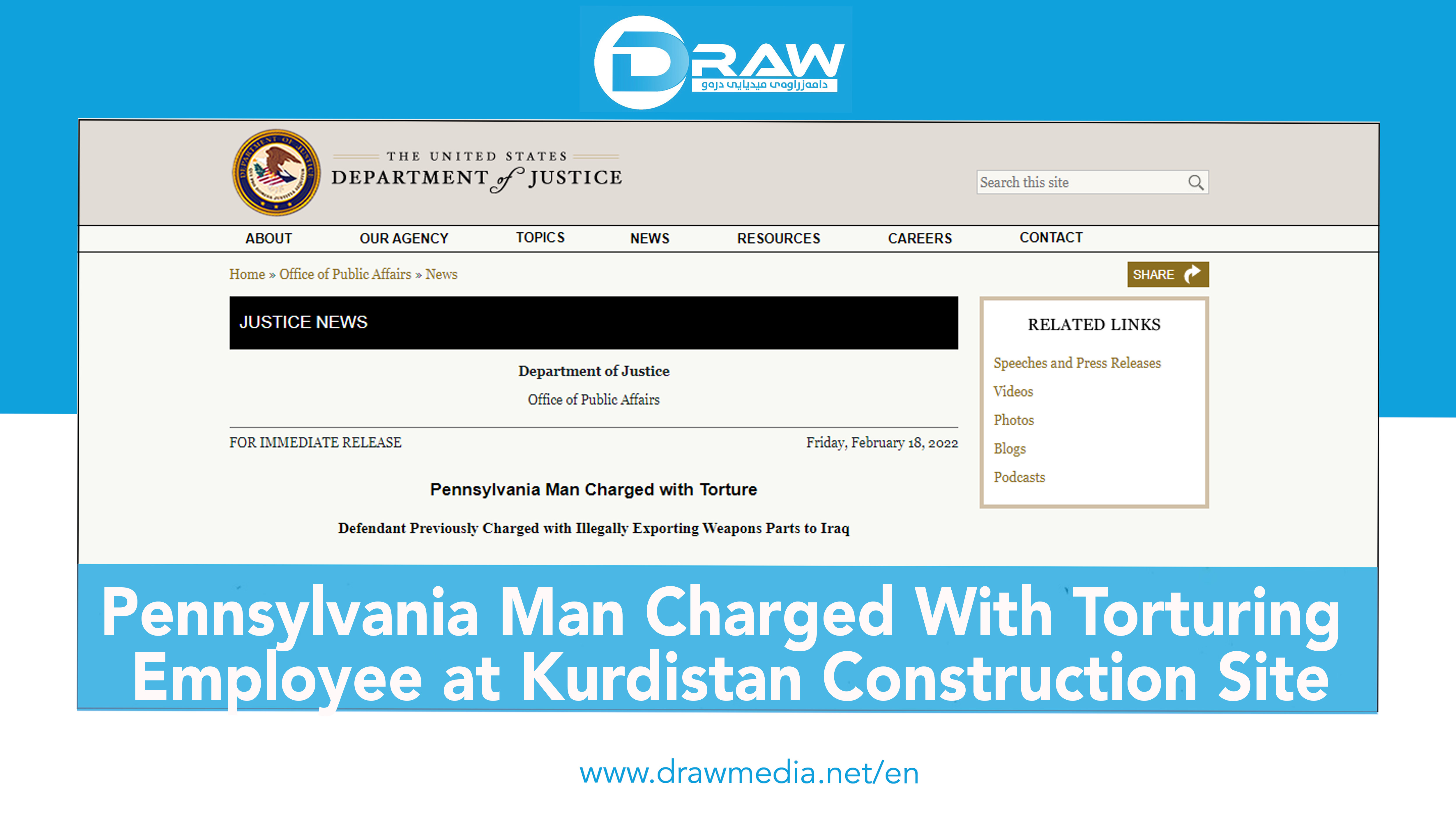 DrawMedia.net / Pennsylvania Man Charged With Torturing Employee at Iraq Construction Site