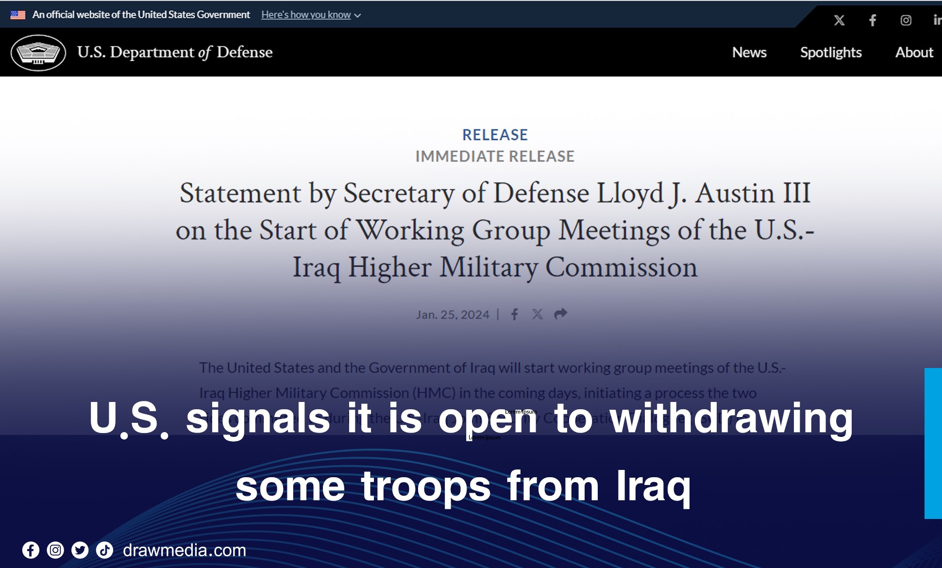 DrawMedia.net / U.S. signals it is open to withdrawing some troops from Iraq