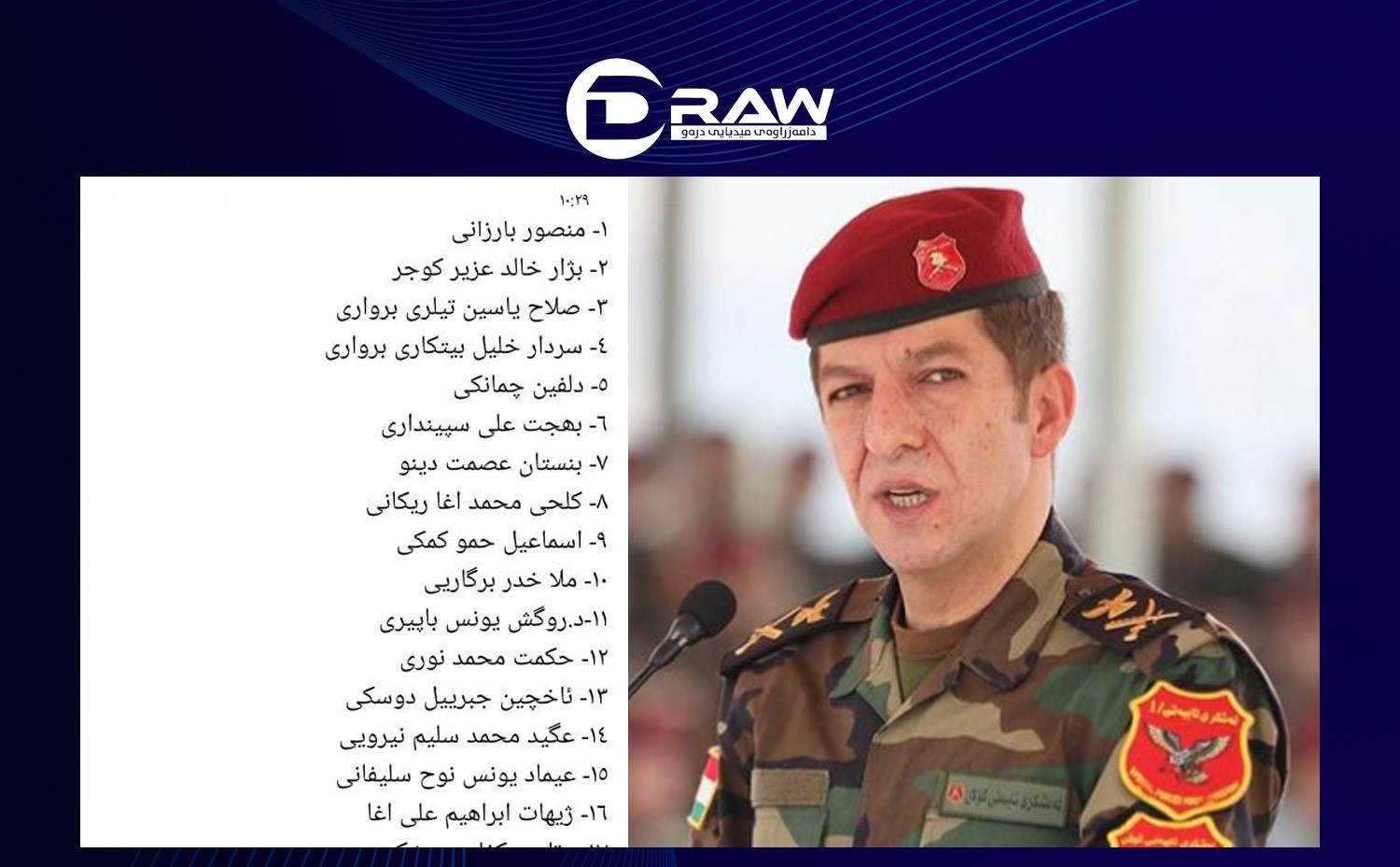 DrawMedia.net / 🔻Mansour Barzani is the leader of the KDP list in Duhok