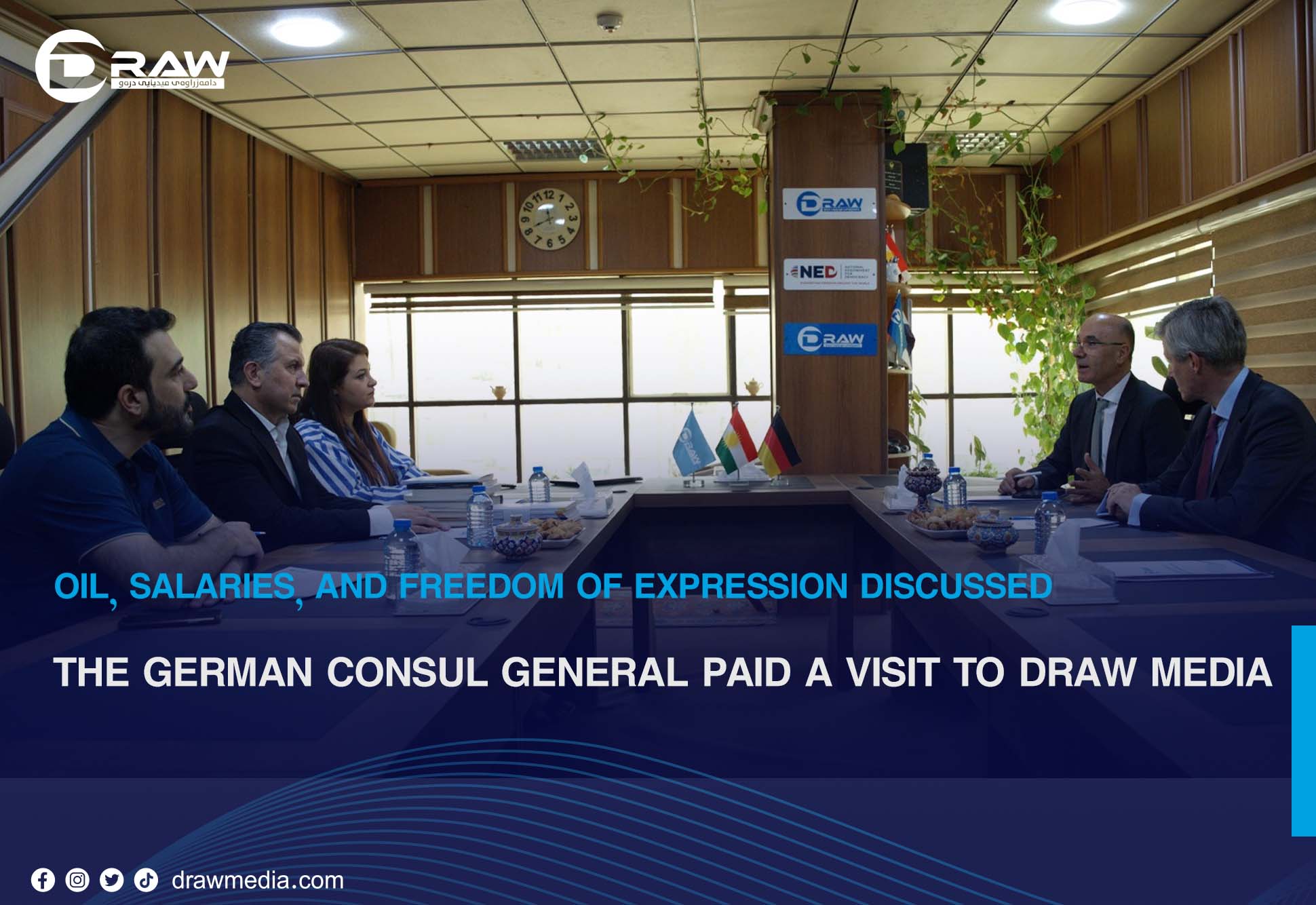 DrawMedia.net / German Consul visited Draw Media, discussed oil, salaries, elections